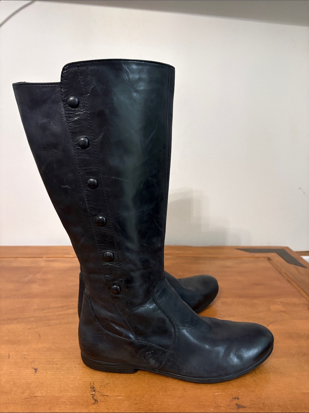 Born Sage Black Tall Leather Boots Size 11 - Picture 7 of 16